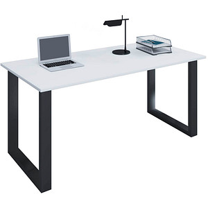 4051814440878 - my office Lona Schreibtisch weiß rechteckig U-Fuß-Gestell schwarz 1600 x 800 cm